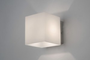 Wandleuchte 70701 modern Glas mit Opalglas weiss viereckig rechteckig