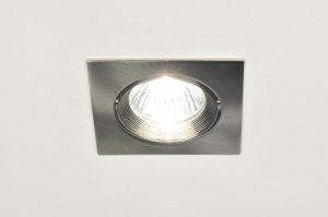recessed spotlight 70807 modern stainless steel metal steel gray square