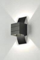 Aplique de pared 70975 Diseno Moderno Aluminio Metal Negro Mate Cuadrado Oblongo