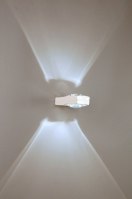 wandlamp 71006 eindereeks design modern glas helder glas staal rvs wit mat rechthoekig