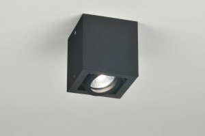spotlight 71021 modern metal black matt square