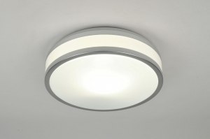 plafondlamp 71098 modern aluminium kunststof wit aluminium rond