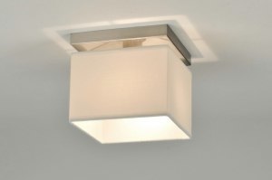 plafondlamp 71211 modern eigentijds klassiek stof wit vierkant