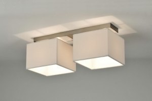 plafondlamp 71213 modern eigentijds klassiek stof wit rechthoekig