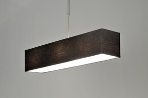 hanglamp 71216 landelijk modern eigentijds klassiek stof zwart langwerpig rechthoekig