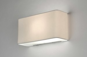 wandlamp 71227 modern eigentijds klassiek stof wit rechthoekig