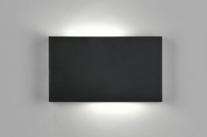 applique murale 71301 design moderne acier noir mat oblongue rectangulaire