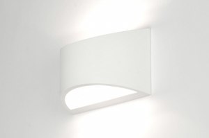 Wandleuchte 71357 laendlich modern Keramik weiss matt rechteckig