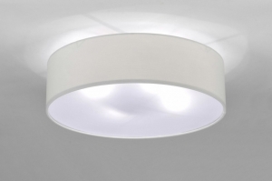 ceiling lamp 71387 rustic modern contemporary classical fabric white round