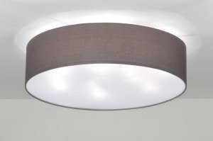 plafondlamp 71392 landelijk modern eigentijds klassiek stof grijs rond