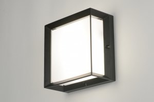 wall lamp 71517 aluminium plastic polycarbonate black matt square
