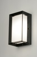 wandlamp 71519 modern aluminium kunststof polycarbonaat zwart mat rechthoekig