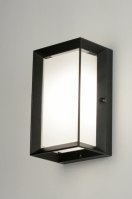 wandlamp 71520 modern aluminium kunststof polycarbonaat slagvast zwart mat rechthoekig