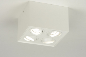 spotlight 71528 modern aluminium metal white matt square