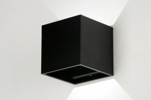 wandlamp 71533 design modern aluminium metaal zwart mat vierkant