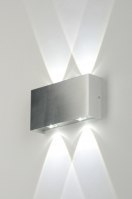 wandlamp 71541 design modern geschuurd aluminium metaal aluminium rechthoekig