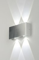 Wandleuchte 71541 Design modern gebuerstetes Aluminium Metall Aluminium rechteckig