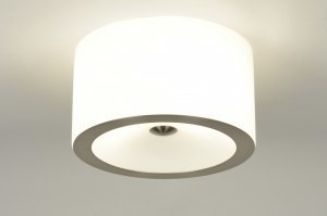 plafondlamp 71565 design modern glas wit opaalglas wit aluminium rond