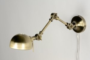 wandlamp 71597 landelijk retro klassiek messing brons metaal goud messing rond