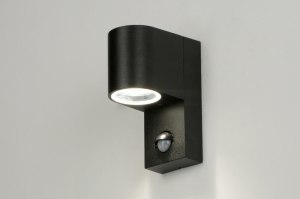 wandlamp 71610 modern aluminium metaal zwart mat rechthoekig