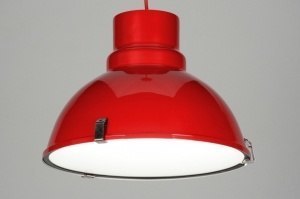 Pendelleuchte 71719 Industrielook laendlich modern Aluminium Metall rot rund