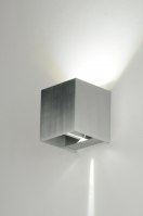 wandlamp 71756 eindereeks design modern aluminium geschuurd aluminium metaal aluminium vierkant