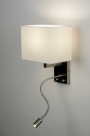 Wandleuchte 71770 laendlich modern zeitgemaess klassisch Stoff weiss viereckig