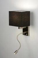 wandlamp 71771 eindereeks landelijk rustiek modern eigentijds klassiek stof zwart aluminium vierkant