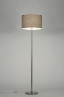 floor lamp 71808 modern contemporary classical stainless steel fabric taupe colored round
