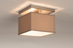 plafondlamp 71810 modern stof taupe vierkant