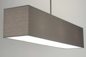 hanglamp 71824 modern eigentijds klassiek stof grijs langwerpig rechthoekig