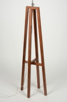 staande lamp 71855 industrieel modern eigentijds klassiek hout donker hout bruin