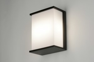 wandlamp 71917 modern aluminium kunststof polycarbonaat slagvast metaal zwart mat rechthoekig