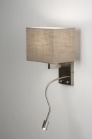 wandlamp 72045 landelijk modern eigentijds klassiek stof taupe vierkant