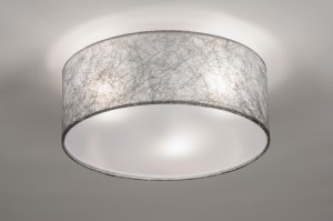 plafondlamp 72083 sale landelijk modern eigentijds klassiek stof grijs zilvergrijs rond