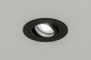recessed spotlight 72214 modern aluminium black matt round
