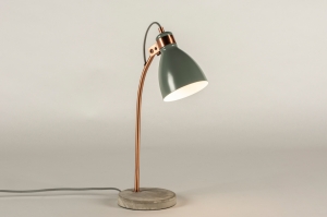 lampe de chevet 72259 soldes moderne retro beton acier gris cuivre rouge rond