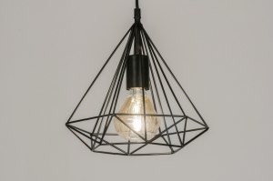 hanglamp 72267 sale landelijk modern metaal zwart mat rond