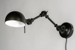 wandlamp 72273 industrieel landelijk retro eigentijds klassiek metaal zwart mat rond