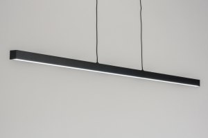 hanglamp 72282 industrieel modern eigentijds klassiek geschuurd aluminium metaal zwart langwerpig rechthoekig