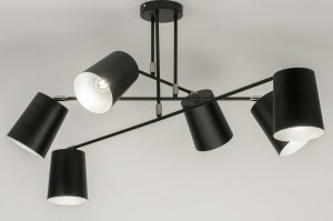 plafondlamp 72310 modern metaal zwart mat