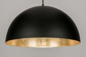 hanglamp 72345 landelijk modern eigentijds klassiek metaal zwart mat goud rond