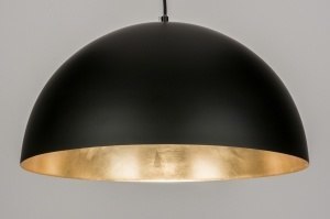 hanglamp 72345 landelijk rustiek modern eigentijds klassiek metaal zwart mat goud rond