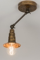 wandlamp 72384 landelijk retro klassiek eigentijds klassiek metaal brons rond