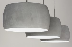 hanglamp 72402 design landelijk modern retro aluminium metaal betongrijs langwerpig