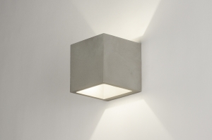 wall lamp 72423 industrial look rustic modern concrete taupe colored square