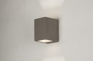 wandlamp 72584 sale industrie look landelijk rustiek modern stoer raw beton grijs taupe rechthoekig