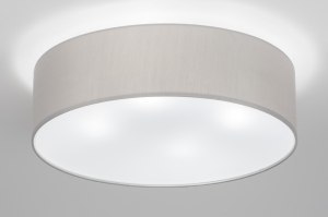 Deckenleuchte 72616 laendlich modern zeitgemaess klassisch Fuer Kinder Stoff grau rund