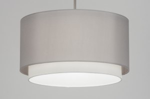 Zubehoer 72619 laendlich modern Klassisch Stoff weiss grau taupe rund