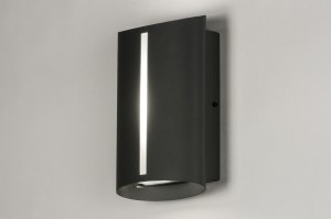 wandlamp 72640 modern aluminium metaal zwart mat antraciet langwerpig